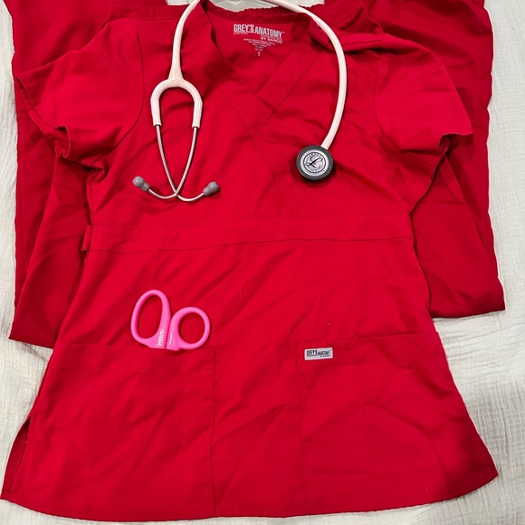 Grey's Anatomy Other - Grey's Anatomy Vibrant Red Scrub Top
